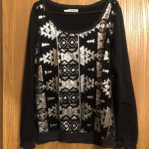 Maurice’s plus size black & gold sequin sweatshirt